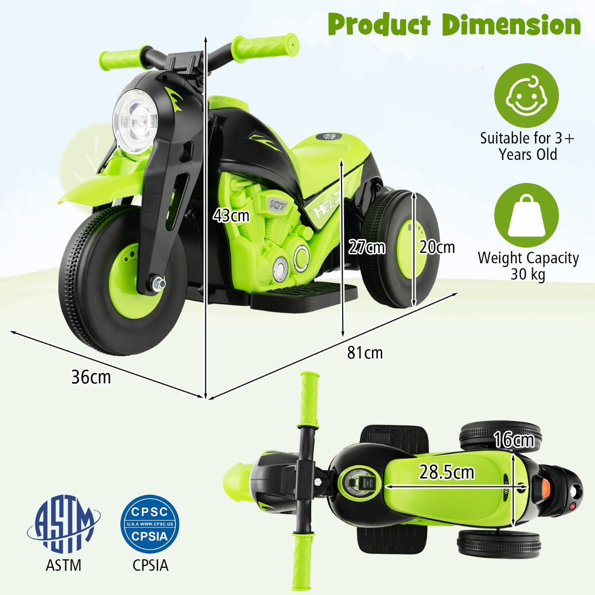 6V Electric Kid Ride on Motorcycle with Bubble Maker-Beige