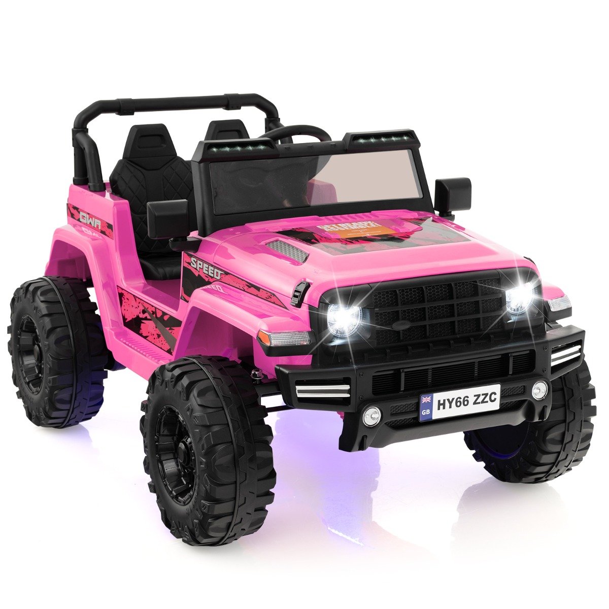 2-Seater Ride-on Car with Parent Remote Control-Green
