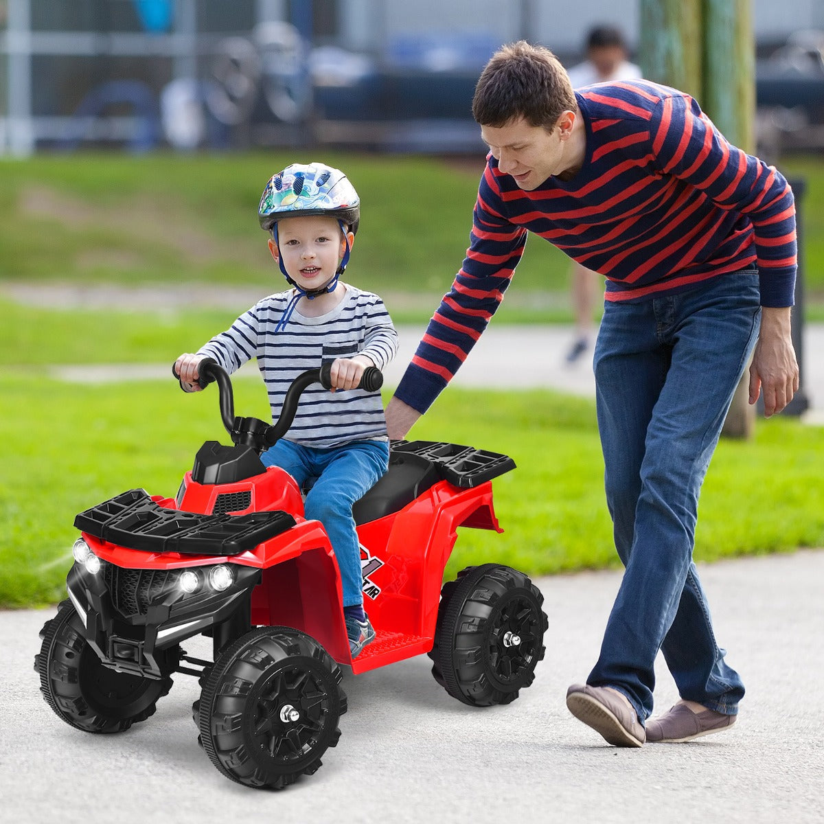 All Terrain Electric Quad Bike for Kids with MP3 and USB-Blue