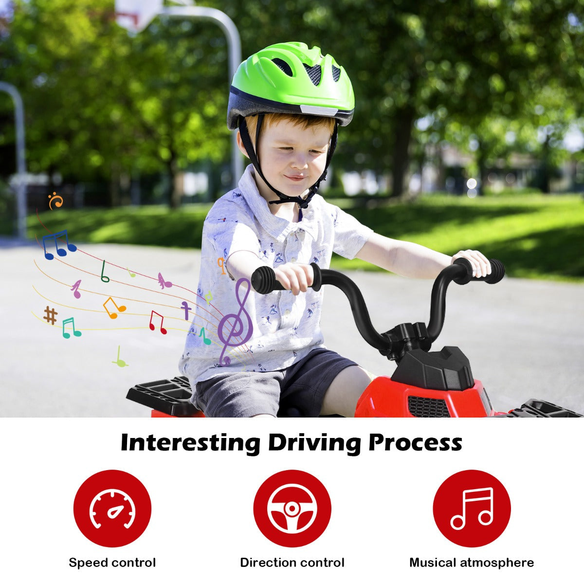 All Terrain Electric Quad Bike for Kids with MP3 and USB-Blue