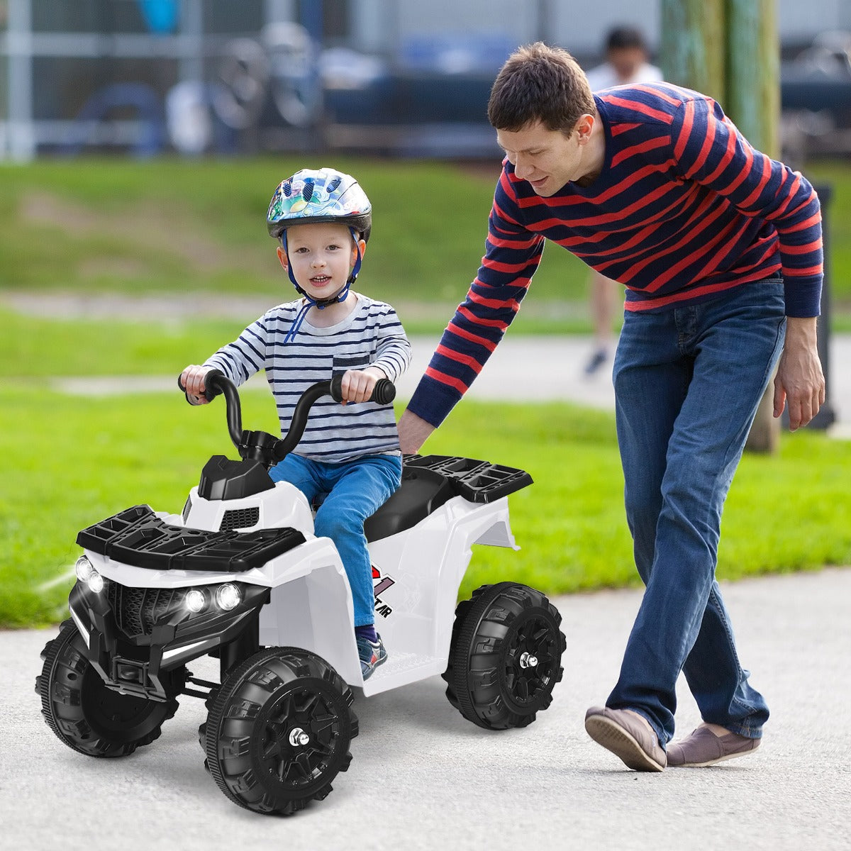 All Terrain Electric Quad Bike for Kids with MP3 and USB-Blue