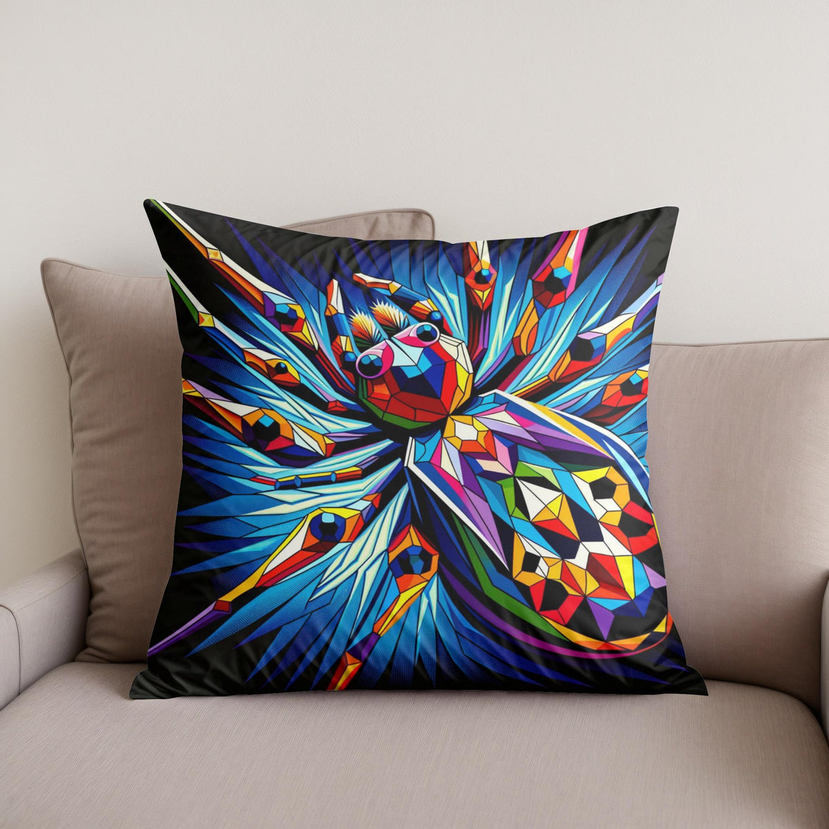 Cubist Courtship Cotton Cushion