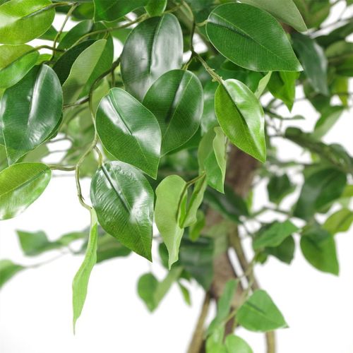 120cm Twisted Trunk Artificial Japanese Fruticosa Style Ficus Tree Metal Planter