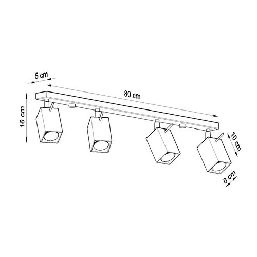 Ceiling lamp steel Merida modern Design GU10