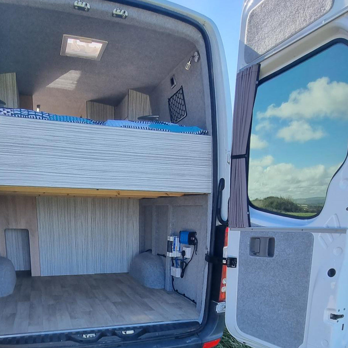 For Mercedes Sprinter/Dodge Premium Barndoor Window Curtain | VAN-X