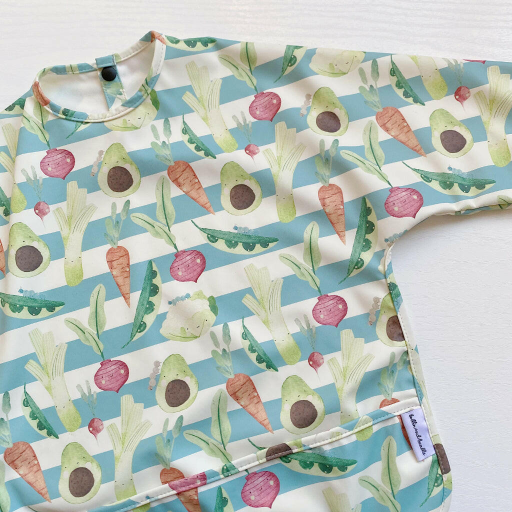 Long Sleeved Bib - Vegetable Garden