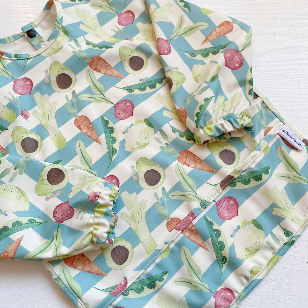 Long Sleeved Bib - Vegetable Garden