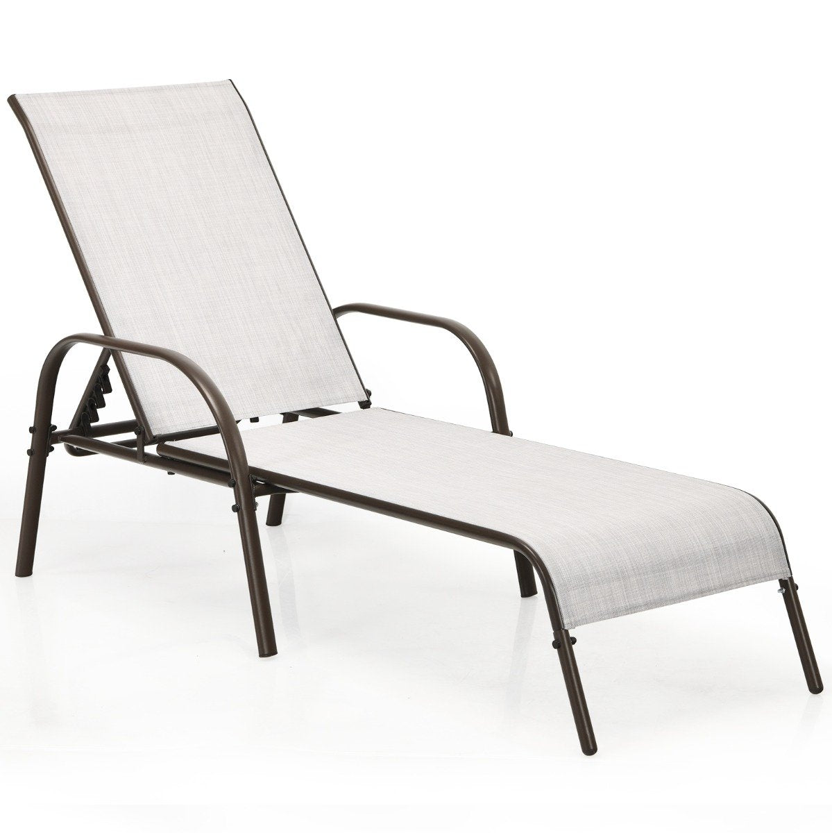 Versatile Chaise Lounge Chair with 5 Adjustable Positions Iron Construction-Black