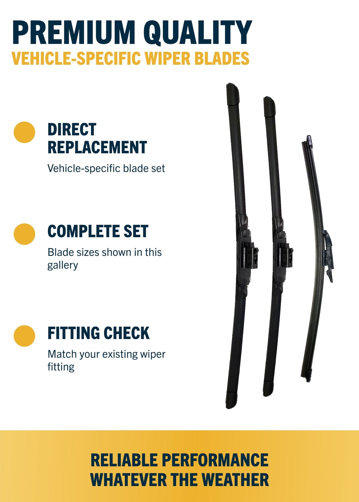 Mercedes-Benz GLA-Class SUV Jul 2015 to Nov 2020 Front & Rear Wiper Blade Set