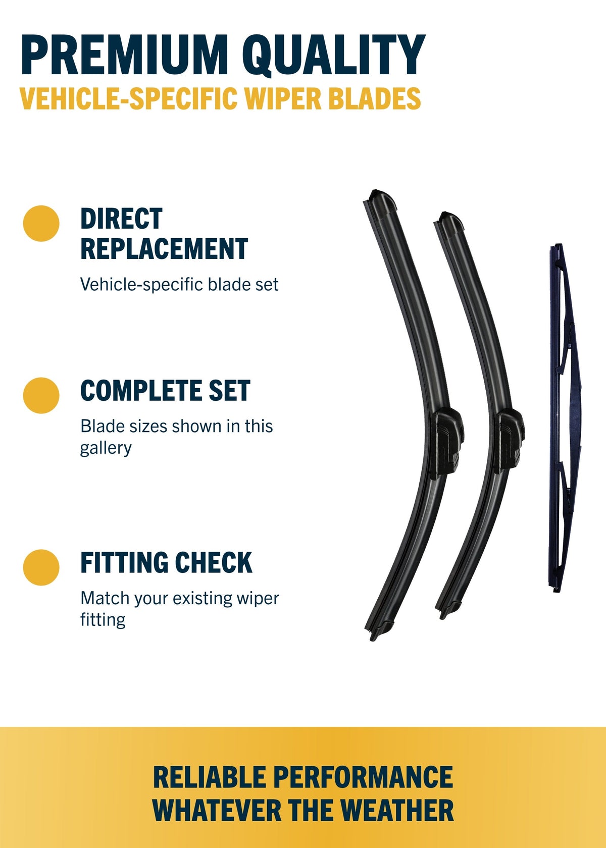 Honda Jazz MK4 Hatchback Sep 2015 to Nov 2020 Front & Rear Wiper Blade Set