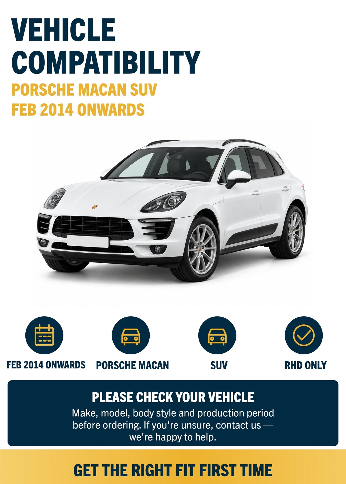 Porsche Macan SUV Feb 2014 onwards Front & Rear Wiper Blade Set