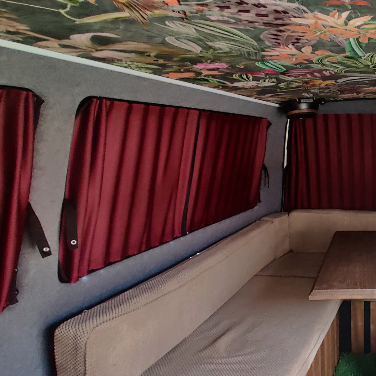 For VW T5 Transporter Blackout Camper Curtains Black/Burgundy - Create Your Own Bundle | Van-X