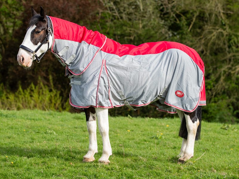 WIDE FIT Fly Turnout Combination Rug - Red (Mesh)